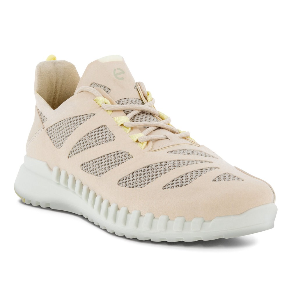 ECCO Womens Sneakers Beige - Zipflex Low Tex - KSL-360178